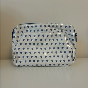 Roller Rabbit - Heart Print - Makeup Bag - Blue - Large size !! 💙